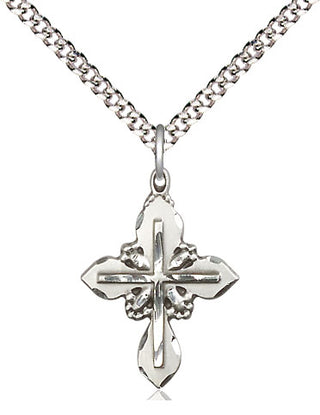 Sterling Silver Cross Medal Religious Jewelry Engraved Catholic Saint Jewelry