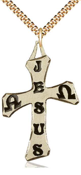 14kt Gold Filled Cross Medal Catholic Jewelry