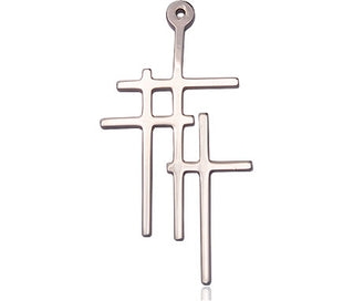 Sterling Silver Triple Cross Medal Catholic Jewelry