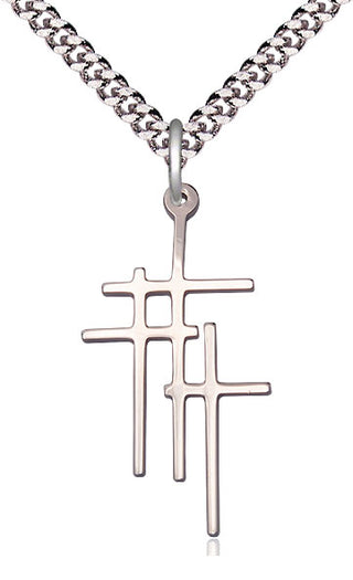 Sterling Silver Triple Cross Medal Catholic Jewelry