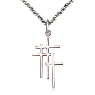 Sterling Silver Triple Cross Medal Catholic Jewelry