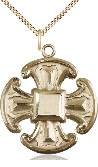 14kt Gold Filled Cross Medal Catholic Jewelry