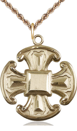 14kt Gold Filled Cross Medal Catholic Jewelry