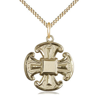 14kt Gold Filled Cross Medal Catholic Jewelry