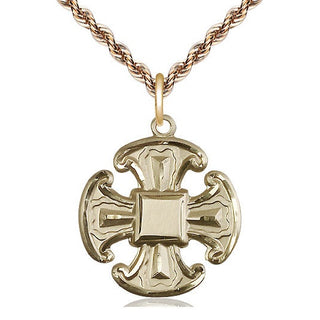 14kt Gold Filled Cross Medal Catholic Jewelry