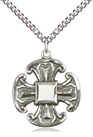 Sterling Silver Cross Medal Catholic Jewelry