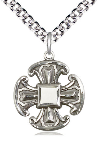 Sterling Silver Cross Medal Catholic Jewelry