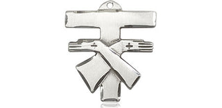 Sterling Silver Franciscan Cross Medal Engraved Catholic Saint Jewelry