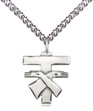 Sterling Silver Franciscan Cross Medal Religious Jewelry Engraved Catholic Saint Jewelry