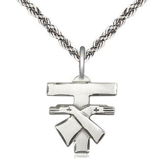 Sterling Silver Franciscan Cross Medal Religious Jewelry Engraved Catholic Saint Jewelry