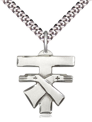 Pewter Franciscan Cross Medal Religious Jewelry Engraved Catholic Saint Jewelry