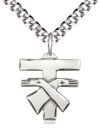 Pewter Franciscan Cross Medal Religious Jewelry Engraved Catholic Saint Jewelry