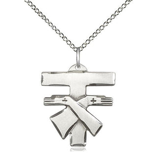 Sterling Silver Franciscan Cross Medal Religious Jewelry Engraved Catholic Saint Jewelry