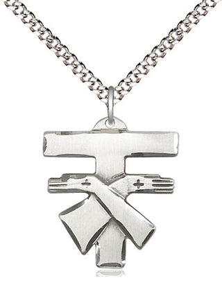 Sterling Silver Franciscan Cross Medal Religious Jewelry Engraved Catholic Saint Jewelry