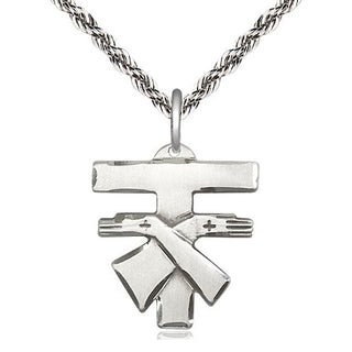 Sterling Silver Franciscan Cross Medal Religious Jewelry Engraved Catholic Saint Jewelry
