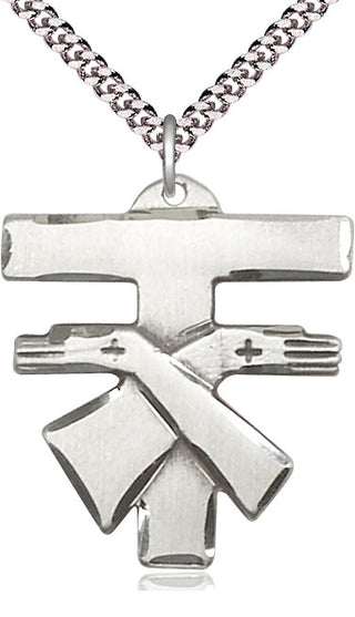 Sterling Silver Franciscan Cross Medal Catholic Jewelry Engraved Catholic Saint Jewelry