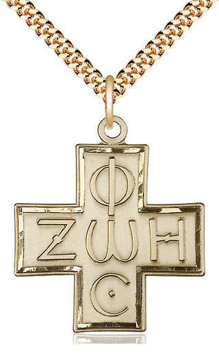 14kt Gold Filled Light & Life Cross Medal Catholic Jewelry