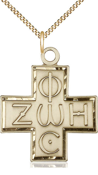 14kt Gold Filled Light & Life Cross Medal Catholic Jewelry