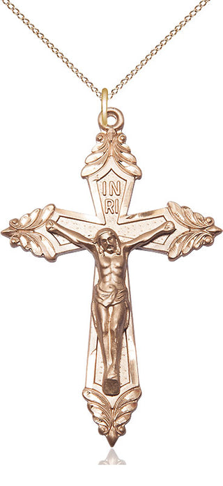 14kt Gold Filled Crucifix Medal Catholic Jewelry