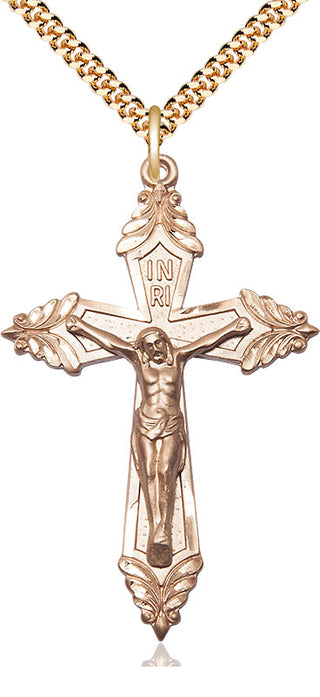 14kt Gold Filled Crucifix Medal Catholic Jewelry