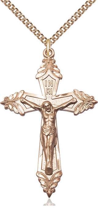 14kt Gold Filled Crucifix Medal Catholic Jewelry