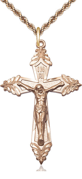 14kt Gold Filled Crucifix Medal Catholic Jewelry
