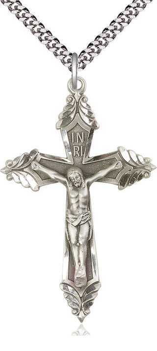 Sterling Silver Crucifix Medal Catholic Jewelry