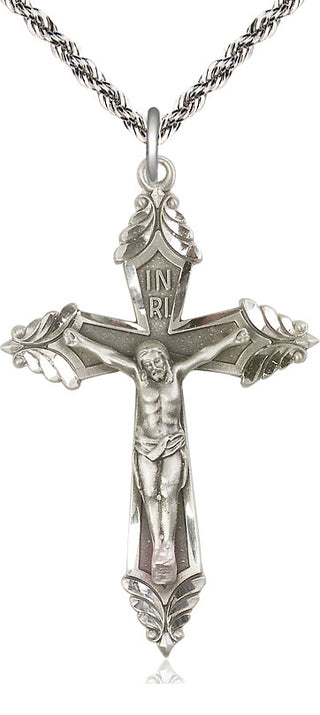 Sterling Silver Crucifix Medal Catholic Jewelry