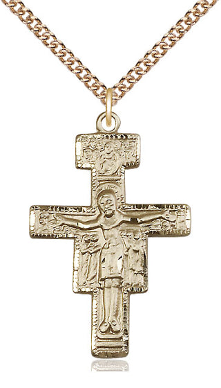 14kt Gold San Damiano Crucifix Medal