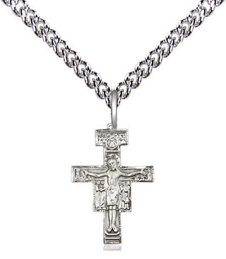 Sterling Silver San Damiano Crucifix Medal Religious and Catholic Jewelry