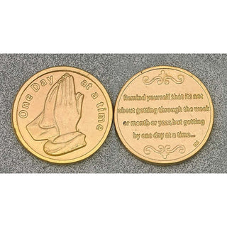 Bulk Gold Tone Token - One Day at A Time