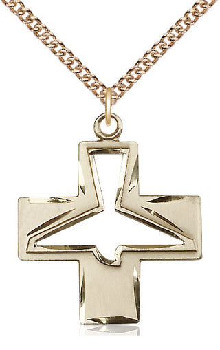 14kt Gold Filled Holy Spirit Medal Catholic Jewelry
