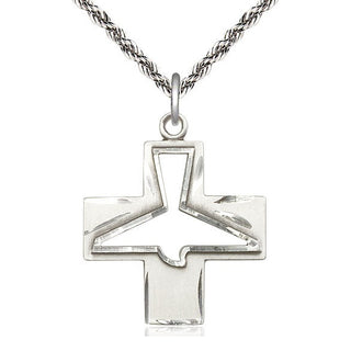 Sterling Silver Holy Spirit Medal Catholic Jewelry