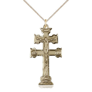 14kt Gold Filled Caravaca Crucifix Medal Catholic Jewelry