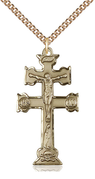 14kt Gold Caravaca Crucifix Medal