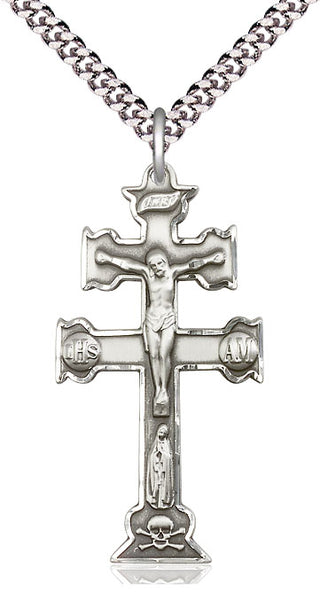 Pewter Caravaca Crucifix Medal Catholic Jewelry