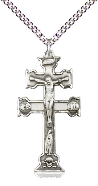 Sterling Silver Caravaca Crucifix Medal Catholic Jewelry
