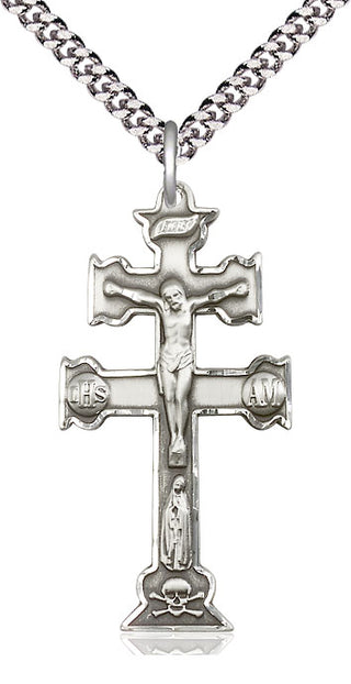 Sterling Silver Caravaca Crucifix Medal Catholic Jewelry