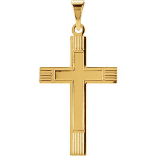 14K Yellow 21.5x12 mm Cross Pendant
