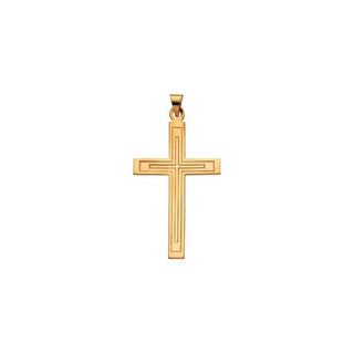 14K Yellow 39x25 mm Cross Pendant 