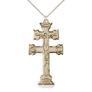 14kt Gold Filled Caravaca Crucifix Medal Catholic Jewelry