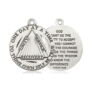 Sterling Silver Recovery Medal Religious Jewelry