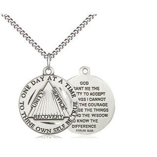 Sterling Silver Recovery Medal Religious Jewelry