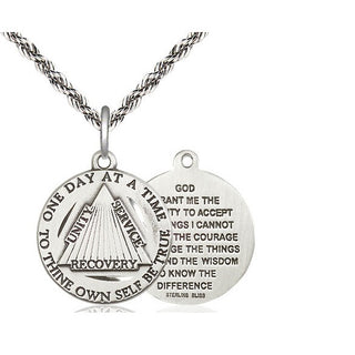 Sterling Silver Recovery Medal Religious Jewelry