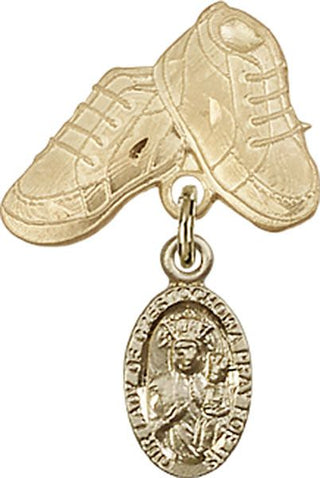 14kt Gold Filled Baby Boots O/L of Czestochowa Baby Badge