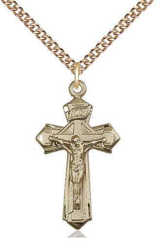 14kt Gold Filled Crucifix Medal Religious Jewelry