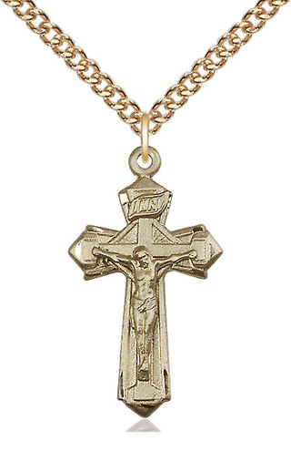 14kt Gold Filled Crucifix Medal Religious Jewelry