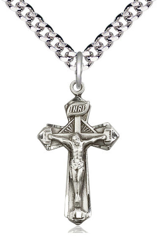 Sterling Silver Crucifix Medal Religious Jewelry