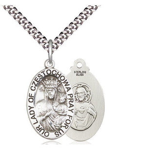 Pewter Our Lady of Czestochowa Medal Catholic Jewelry