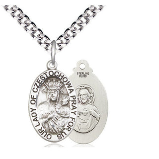 Pewter Our Lady of Czestochowa Medal Catholic Jewelry
